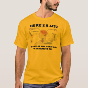 Here's A List Of Some Of The Hormones (Endocrine) T-Shirt