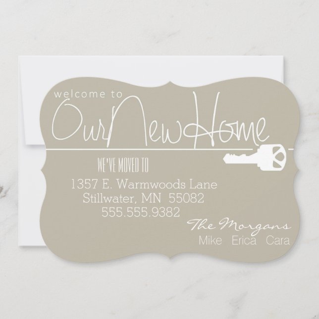 Here's the Key to Our New Home Announcement (Front)