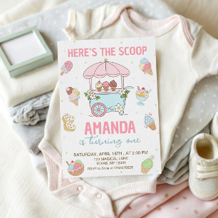 Here's the Scoop Ice Cream 1st Invite
