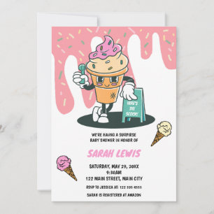 Here's The Scoop Ice Cream Baby Shower Invitation