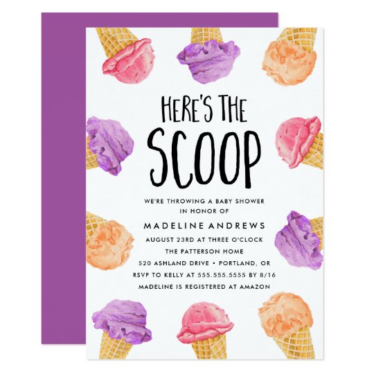 ice cream baby shower invitations