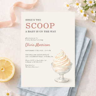 Here's the Scoop Ice Cream Baby Shower  Invitation