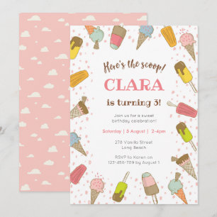 Here's the scoop Ice cream birthday invitation