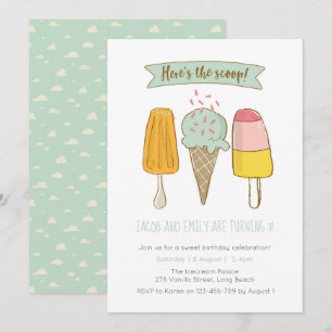 Here's the scoop Ice cream birthday invitation