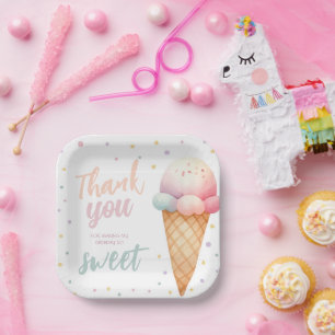 Here's The Scoop Ice Cream Birthday Party Paper Plate