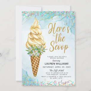 Here's the Scoop Ice Cream Bridal Shower Invitatio Invitation