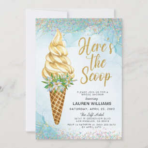 Here's the Scoop Ice Cream Bridal Shower Invitatio Invitation