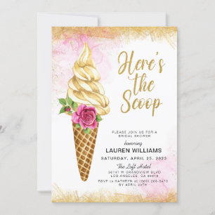 Here's the Scoop Ice Cream Bridal Shower Invitatio Invitation