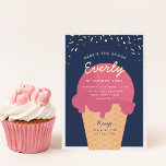 Here's The Scoop Ice Cream Cone Kid Birthday Party<br><div class="desc">Announce your little one's summer birthday celebration with these festive ice cream themed invitations in a summery colour palette. Modern design features a waffle cone with a scoop of pink ice cream with "here's the scoop" arched across the top, and your child's birthday party details beneath. Gold foil sprinkles and...</div>