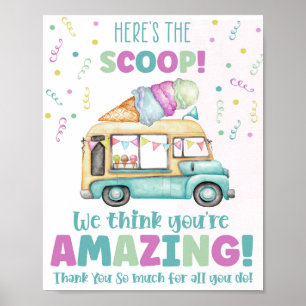 Here's the Scoop Ice Cream Party Poster