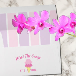Here's The Scoop Ice Cream Summer Baby Shower Envelope
