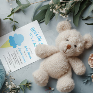 Here's The Scoop Ice Cream Summer Baby Shower Invitation