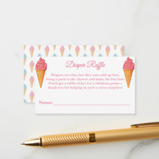 Here's the Scoop Pink Baby Shower Diaper Card