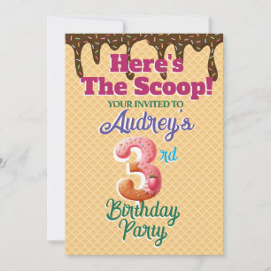 Here's the Scoop Waffle Cone Invitation