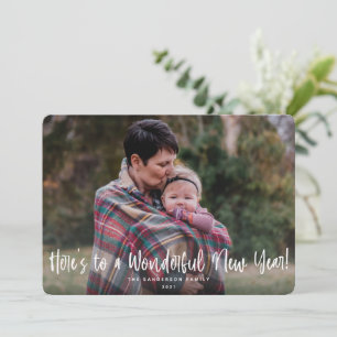 Here's To A Wonderful New Year Photo Holiday Card