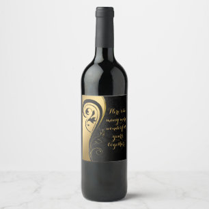 Here's to More Wonderful Years Wedding Anniversary Wine Label