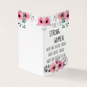 Here's to Strong Women Quote Watercolor Floral