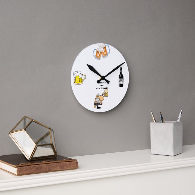 "Here's to the beer-tender!" Round Clock (Office)