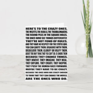 Here's To the crazy ones! Card