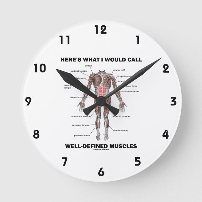 Here's What I Would Call Well-Defined Muscles Round Clock (Front)