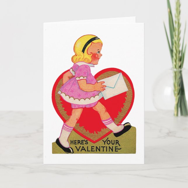 Here's Your Valentine Girl Holiday Card (Front)
