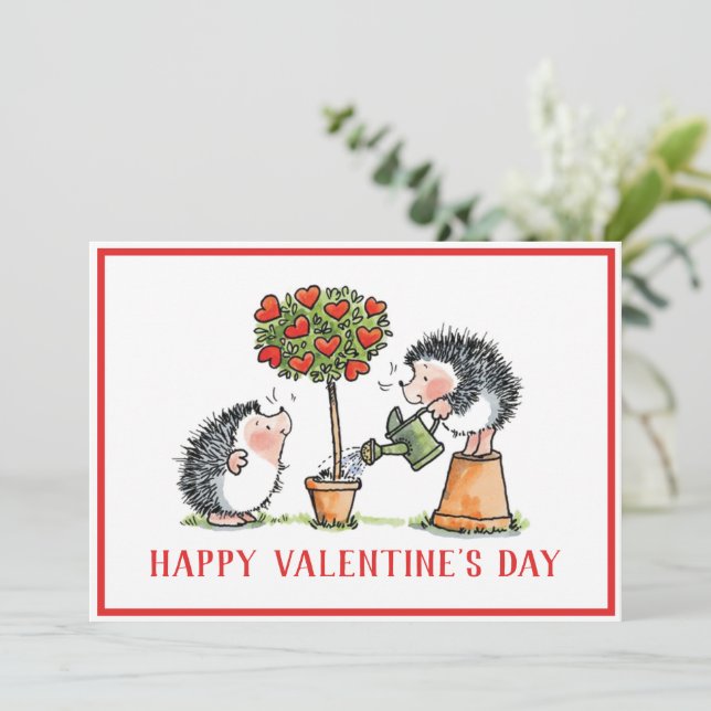 Hérisson de rêve Carte Saint-Valentin (Debout devant)