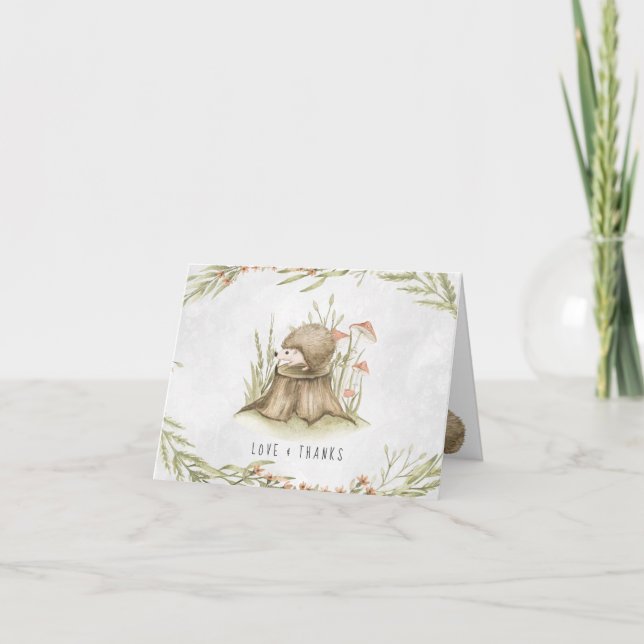 Hérisson de Woodland | Merci du Baby shower forest (Devant)