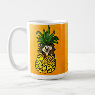 Hérisson et tasse à café à l'ananas
