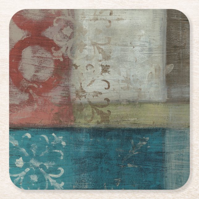 Heritage Abstract I Square Paper Coaster (Front)