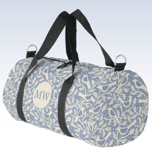 Heritage Birds Monogram Initials Personalized Duffle Bag