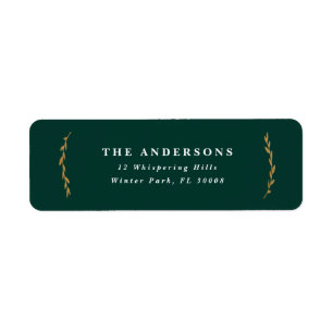 Heritage branch faux foil return address label