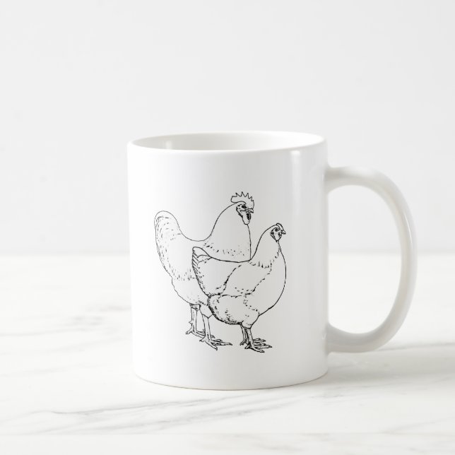 Heritage Breed Chickens - Rooster and Hen Coffee Mug (Right)