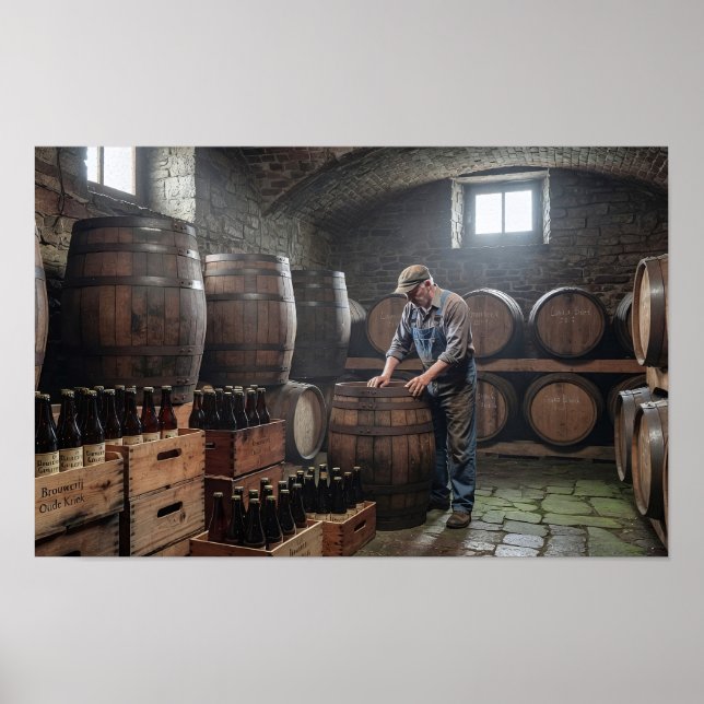 Heritage Brewer in Barrel Cellar Poster (Front)