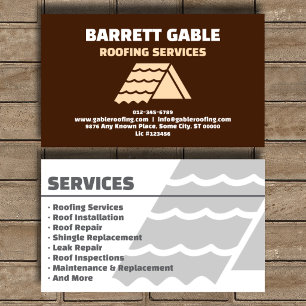 Heritage Brown Roofing Contractor Business Card