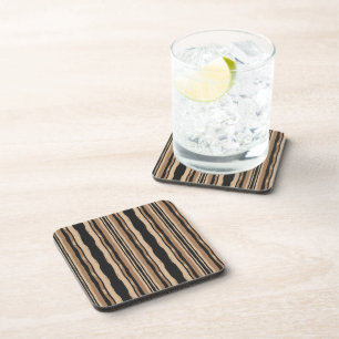 Heritage Chain Stripe (sand + black) Wave Coaster