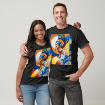 Héritage Doré : T-Shirt Graphique African Queen So