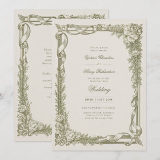 Heritage | Edwardian Ribbon Garland Wedding Invitation