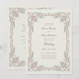 Heritage | Edwardian Rose Filigree Wedding Invitation
