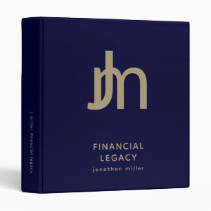 Héritage financier Classeur Marine bleu et or