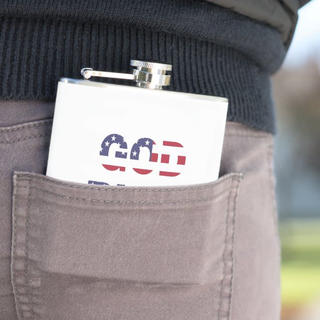 Heritage Flask - Bold God Bless America Pocket  (In Situ)