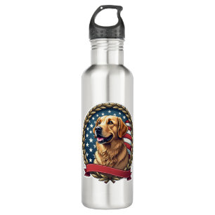 Heritage Golden Retriever Patriotic Vintage Tee 710 Ml Water Bottle