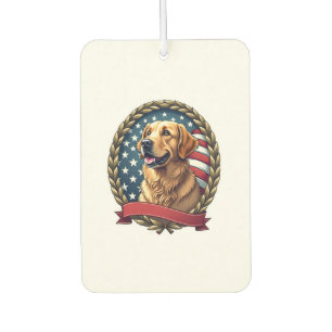 Heritage Golden Retriever Patriotic Vintage Tee Air Freshener