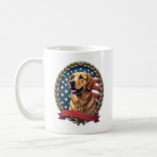 Heritage Golden Retriever Patriotic Vintage Tee Coffee Mug