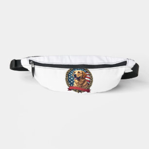 Heritage Golden Retriever Patriotic Vintage Tee Fanny Pack