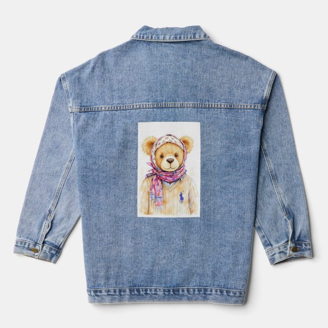 Heritage & Grace: Polo Bear Reimagined Denim Jacket (Back)