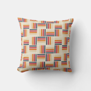 Heritage Grid Quilt seamless pattern Throw Pillow