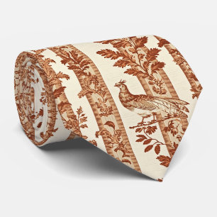Heritage Hen Floral Stripe Toile Pattern Tie