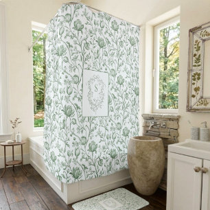 Heritage Luxury Sage French Toile Monogram Crest