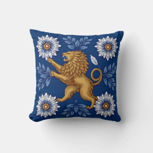 Heritage Motif Lion Throw Pillow