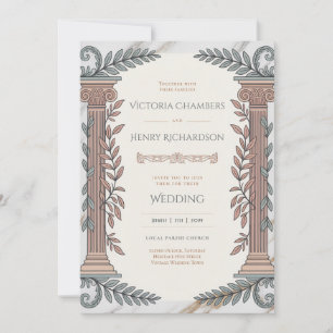Heritage Neoclassical Greco-Roman Wedding Invitation